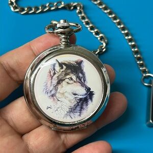 🖤WESTMINSTER WOLF pocket watch & fob